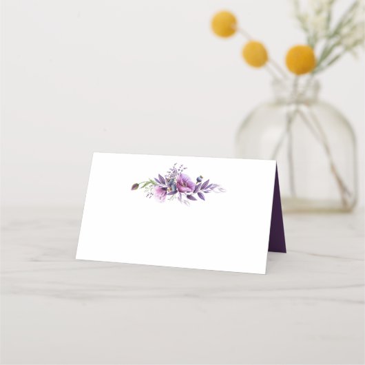 Cartes de placement de fleurs sauvages lavande vio (Devant)