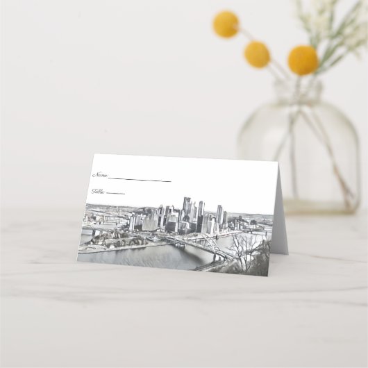 Cartes de placement de la skyline de Pittsburgh (Devant)