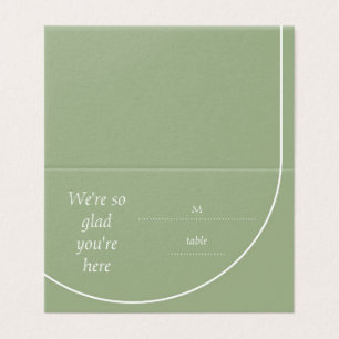 Cartes de placement de mariage à arche vert sauge