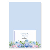 Cartes de placement de mariage à fleurs bleues élé (Par défaut)
