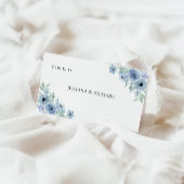 Cartes de placement de mariage bleues modèle