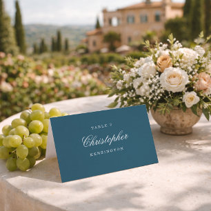 Cartes de placement de mariage élégantes bleu mari