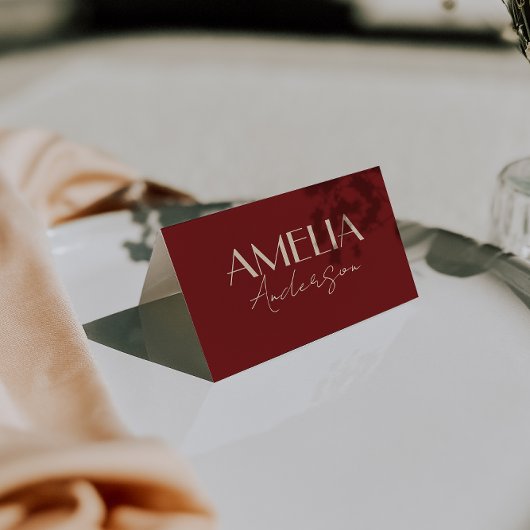 Cartes de placement de mariage en crème rouge prof