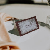 Cartes de placement de mariage en dentelle marron 