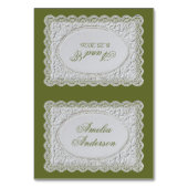 Cartes de placement de mariage en dentelle vert ol (Par défaut)