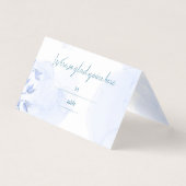 Cartes de Placement de Mariage Fleuries Bleu Pouss (Front)