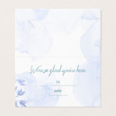 Cartes de Placement de Mariage Fleuries Bleu Pouss (Outside Unfolded)