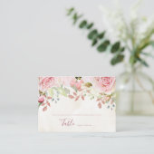 Cartes de placement de mariage florales roses de p (Debout devant)