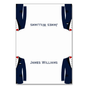 Cartes de placement de mariage gay bleu et blanc