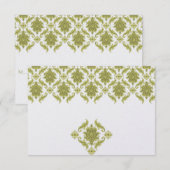 Cartes de placement de table de mariage en damassé (Devant / Derrière)