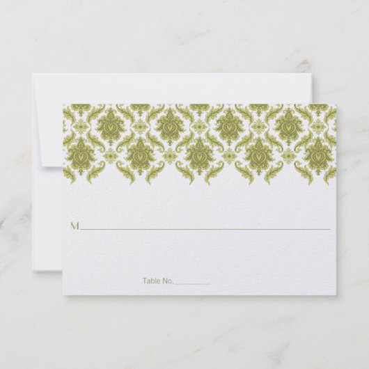 Cartes de placement de table de mariage en damassé (Dos)