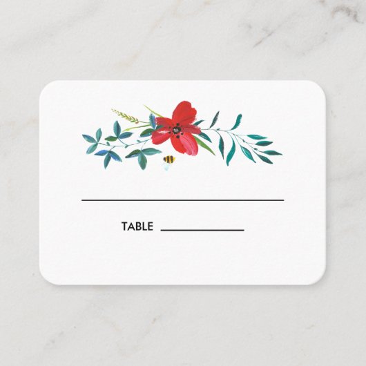 Cartes de Placement de Table de Mariage Fleurs Sau (Devant)