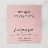 Cartes de placement de table de mariage roses (Extérieur déplié)