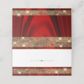 Cartes de placement de table élégantes rouge et or (Extérieur déplié)