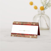 Cartes de placement de table élégantes rouge et or (Devant)