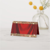 Cartes de placement de table élégantes rouge or (Dos)