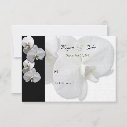 Cartes de placement de table Orchidée Blanche (Devant)