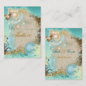 Cartes de placement de table thème plage (Devant / Derrière)