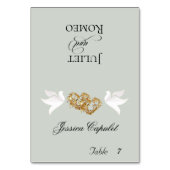 Cartes de placement Doves & Linked Hearts Or/Sage (Par défaut)