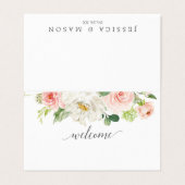 Cartes de placement en fleurs bleues (Extérieur déplié)