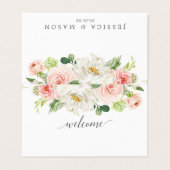 Cartes de placement en fleurs bleues (Extérieur déplié)