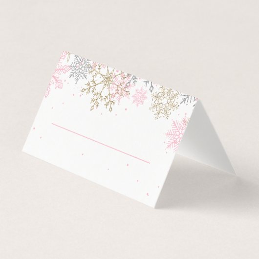 Cartes de placement Flocon de neige Paillettes Ros (Front)