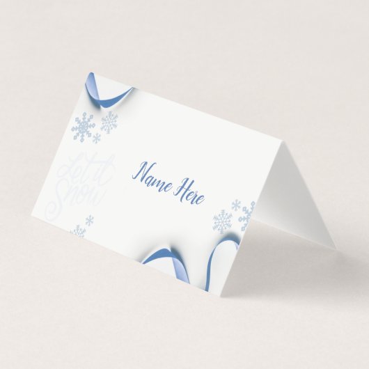 Cartes de placement Flocons de neige et Rubans ble (Front)