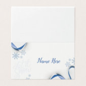 Cartes de placement Flocons de neige et Rubans ble (Outside Unfolded)