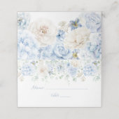 Cartes de placement florales bleues et blanches (Extérieur déplié)