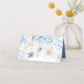 Cartes de placement florales bleues et blanches (Dos)