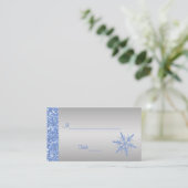 Cartes de placement Glittery Blue and Silver Snowf (Debout devant)