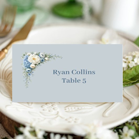 Cartes de placement Hydrangea Bleu Poussiéreux