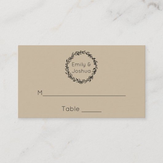 Cartes de placement modèle simple pour mariage (Devant)