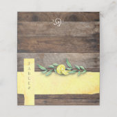 Cartes de placement pliées | Mariage citron rustiq (Extérieur déplié)