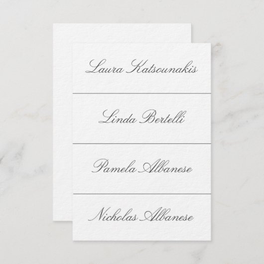 Cartes de placement pour mariage (Devant / Derrière)