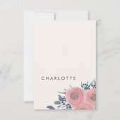 Cartes de placement pré-imprimées Blush Poppies (Devant)