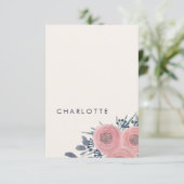 Cartes de placement pré-imprimées Blush Poppies (Debout devant)