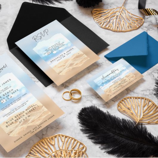 Cartes de plage mariage