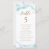 Cartes de plan d'assise en aquarelle avec nom d'in (Dos)