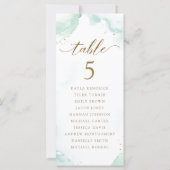 Cartes de plan d'assise en aquarelle avec nom d'in (Dos)