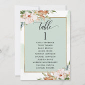 Cartes de plan d'assise rose et de taille avec nom (Dos)