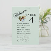 Cartes de plan de Mariage de photo Sage Green (Debout devant)