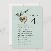 Cartes de plan de Mariage de photo Sage Green (Dos)