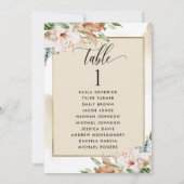 Cartes de plan de siège beige et rose avec nom (Dos)