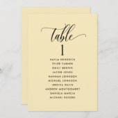 Cartes de plan de siège jaune poussiéreux avec nom (Devant / Derrière)