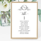 Cartes de plan de siège monogramme avec nom d'invi