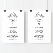 Cartes de plan de siège monogramme avec nom d'invi