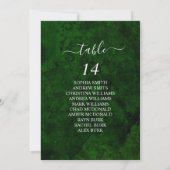 Cartes de plan de table à calligraphie argentée et (Dos)