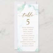 Cartes de plan de table à l'aquarelle avec noms de (Devant)