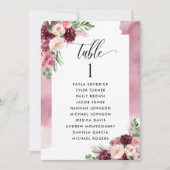 Cartes de Plan de Table avec Noms des Invités Bord (Devant)